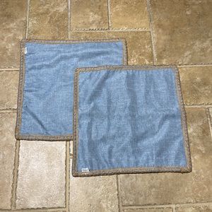 NordECO HOME Set of 2 Farmhouse Throw Pillow Covers - Burlap Trimmed